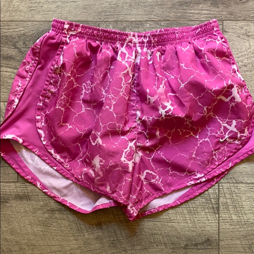 NIKE Dri-Fit Dark Pink Marble Workout Shorts